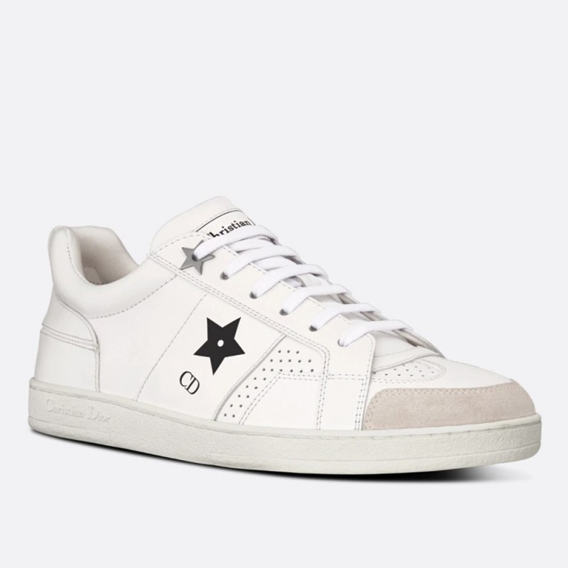 Dior Star Sneakers In White Calfskin and Suede DSS53291