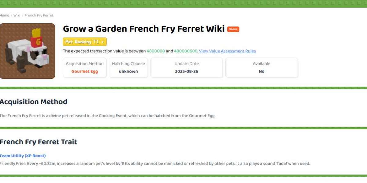 French Fry Ferret in Grow a Garden: How to Get & Value Assessment