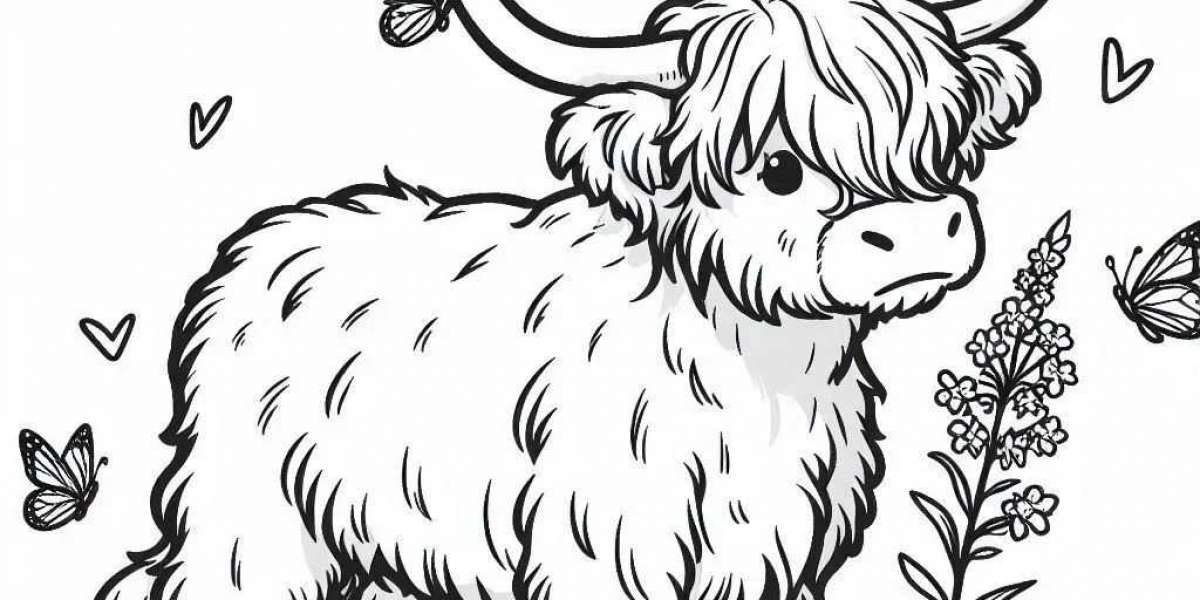 Relax and Create with a Highland Cow Coloring Page Free