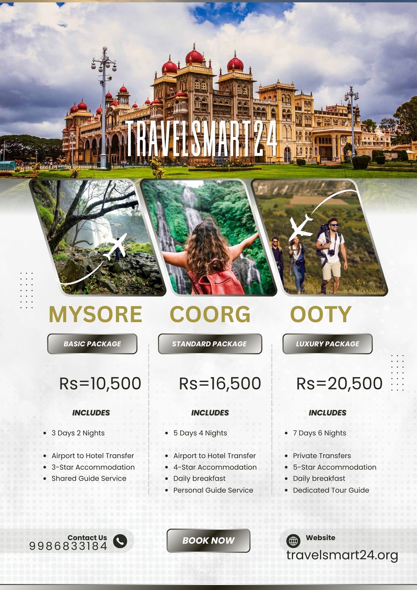 Tour Packages Mysore Ooty Coorg By Travelsmart 24